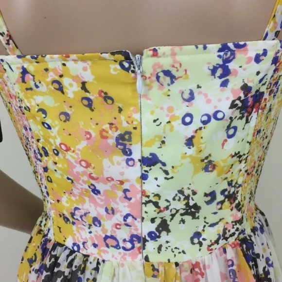 Guess LA Dress Sz 6 Cocktail Party Tanya Corset Chiffon Fit n Flare Colorful - Picture 8 of 12